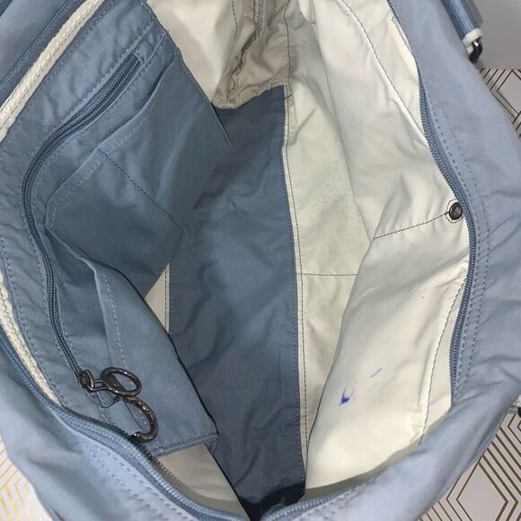 Vintage Izod Lacoste Gym Sports Holdall Nylon Bag Jeans Blue Double Handles - Picture 9 of 15